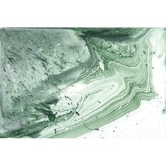 an abstract painting with green and white colors