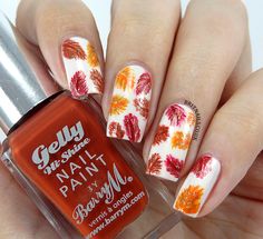 autumn feathers nail tutorial barry nails Nail Art Autumn, Summer Time Nails, Feather Nail Art, Autumn Nail Art, Feather Nails, Thanksgiving Nail, Cute Spring Nails, Nail Brush