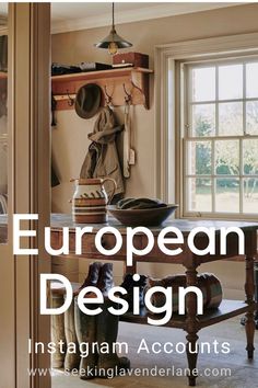 an image of a room with the words european design instagramm accounts