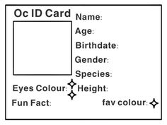 an oci card with the words age, birthday gender and species in black ink