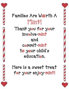 a cross stitch christmas card with candy canes and words on the front saying, families are worth at first