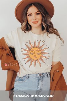 Sun And Moon Shirt, Sun T Shirt, Celestial Sun, Boho Sun, Moon Shirt, Boho Shirt, Sun Shirt, Boho Shirts