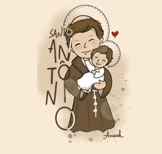 Mexican Catholic Art, Angel Illustration, Saint Anthony, San Antonio, Jesus, Illustrations, Drawings, Art