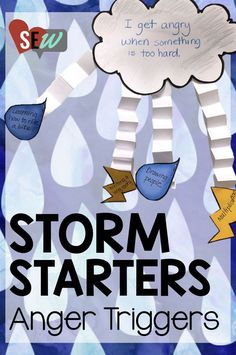 a poster with the words storm starters and an image of a cloud