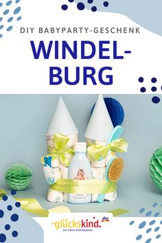 an advertisement for a baby shower product with the words windel - burg