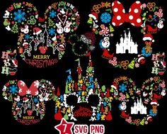 the mickey mouse christmas clipart set is available for purchase on etsyle com