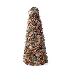 a christmas tree made out of pine cones