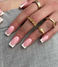 Nail Designs Ombre, Tip Nail Designs, Glitter French Nails, Nails With White, Jewellery Aesthetic, Natural Ombre, French Tip Nail Designs