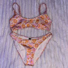 Brand New!! Only Worn Once Or Twice I Just Take Tags Off For Comfort, Top Is Size Small And Bottoms Are Xtra Small! Looking To Trade For Triangl Bikinis That Are The Same Size As This One!!! Accepting Offers Pink Underwire Swimwear With Floral Print, Pink Floral Print Underwire Swimwear, Triangl Swimwear, Summer Swim Suits, Womens Swim, Bathing Suits