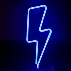 a neon sign with a lightning bolt on it