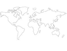 the world map is shown in black and white, with no borders or contours