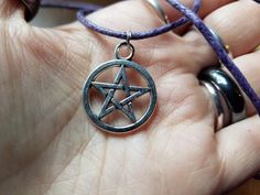 Pentacle Pendant on Cotton Cord - Choice of Color. Silver toned pentacle pendant on cotton cord. The pentacle is approximately 2/3 inch diameter. Choose your color- right now we have black or purple! If the color you want is not listed, please message me and I will more than likely be able to get the color for you. I also sell smaller ones here - https://www.etsy.com/listing/193350880/small-pentacle-braided-hemp-choker?ref=shop_home_active_9 The Pentacle, Hemp Necklace, Anniversary Gifts For Wife, Buy 1 Get 1 Free, Beaded Choker Necklace, Party Jewelry, Buy 1 Get 1, Metal Charm, Beaded Choker