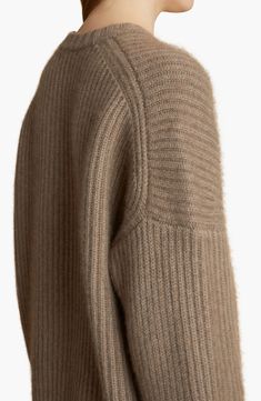 Sumptuous cashmere furthers the luxe look and feel of this relaxed sweater finely textured with allover ribbing. Since its founding in 2016, this New York label has made its mark with fashion insiders, thanks in part to Catherine Holstein's coveted knits. 25" length (size Medium) Crewneck Long sleeves Dropped shoulders 100% cashmere Dry clean Imported Designer Clothing Fisherman's Rib, Favorite Daughter, Platform Slippers, Romantic Dress, Loungewear Shorts, Designer Clothes For Men, Tie And Pocket Square, Comfortable Dress, Autumn Fashion Women