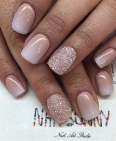 Bridal Nail Art, Nagellack Trends, Pink Ombre Nails, Colorful Nails, Rose Gold Nails, Wedding Nails Design, Nail Art Wedding, Pink Nail Polish