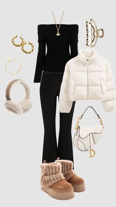 Clean Autumn Outfits, Autumn And Winter Outfits 2024, Pretty Comfy Outfits, Soft Luxury Outfits, Christmas Gift Ideas Clothes, Preppy Black Outfit, Cute Cold Outfits For School, Girly Wishlist Ideas, Christmas Wishlist Black Women