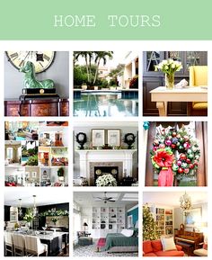 a collage of photos with the words home tours