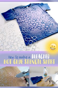 how to make a bleached hot glue stencil shirt