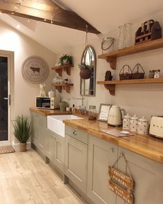 the kitchen is clean and ready to be used for cooking, baking, and eating