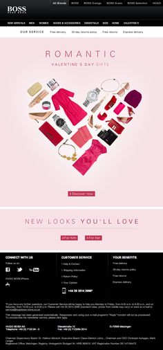 a website page for a women's clothing store, with the word romantic written on it