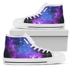 Galaxy High Top Shoes Experience ultimate comfort and performance with our High Top Shoes. The construction and breathable fabric ensure maximum comfort during wear. The lace-up closure provides a snug fit, while the canvas upper and rubber outsole offer exceptional durability and traction. Choose between black or white thread line color options. Each pair of [...] Moon Shoes, Galaxy Shoes, Mens High Top Shoes, Womens High Top Shoes, Witch Shoes, Witch Boots, Gothic Boots, Galaxy Design, Space Print