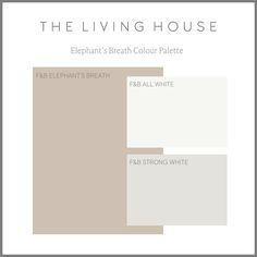 the living house elephant's breath color palette, featuring pales and neutrals