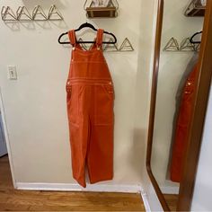 Unisex Big Bud Press Overalls - Petite Inseam Burnt Orange Size: Small (Standard Small, Not Juniors) Hemmed To Petite Inseam: 25” Made In La Like New Please See Photos For Measurement And Fabric Info. Big Bud Press Overalls, Retro Orange Full-length Bottoms, Burnt Orange, Pant Jumpsuit, Overalls, Jumpsuit Romper, Pants For Women, Orange, Pants