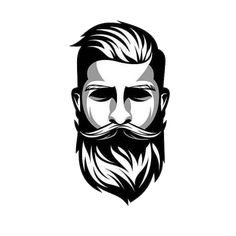 Beard Logo Design, Beard Wallpaper, Beard Illustration, Kartu Tarot, Beard Logo, Beard Art, Barber Logo, Beard And Mustache, Long Beard