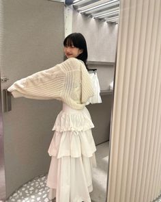 White Ruffle Skirt, Raven Cycle, Modest Fits, Fashion Baby, Casual Style Outfits, Ruffle Skirt, Tiered Skirt, Japanese Fashion