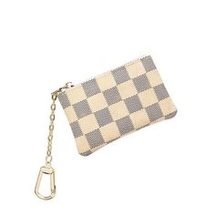 New With Tags Beige Checkered Mini Wallet Coin Purse With Clasp Pu Leather Gold Hardware Beige Checkered Size:4.33 X 2.75 X 0.6 Inch Zipper Closure Small Purse, Wallet, Card Holder . Coin Purse Keychain, Minimalist Bag, Printed Clutch, Keychain Wallet, Leather Coin Purse, Mini Wallet, Bags Travel, Small Purse, Retro Prints