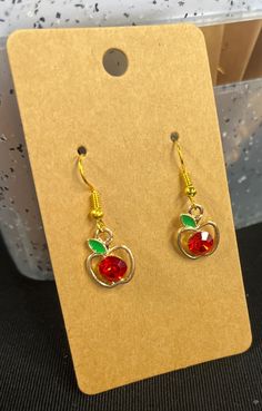 red jewel apple Dangle earrings Apple Earrings, Red Jewel, Earrings Ear, Buffalo Ny, Ear Cuffs, Etsy Earrings Dangle, Jewelry Earrings Dangle, Ear Cuff, Dangle Drop Earrings