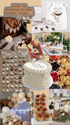 Inspiring mood board for “love is brewing” bridal shower brunch #bridalshowerinspo #loveisbrewing #bridetobe Bridal Shower Decor Neutral, Bridal Shower Mood Board, Love Is Brewing Engagement Party, Coffee Shop Bridal Shower Ideas, Espresso Bridal Shower Theme, Coffee Theme Bridal Shower Ideas, Pantry Shower Ideas, Coffee Themed Bridal Shower Ideas, Love Is Brewing Bridal Shower Ideas