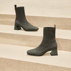 Regina Pro Square-toe Water Repellent Boots in Dark Olive | VIVAIA Ankle Bootie, Cleaning Clothes, Ankle Booties, Repellent, Water Repellent, Bootie, Heeled Boots, Block Heels, Timeless Elegance