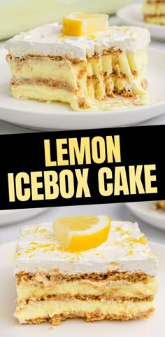 the lemon icebox cake is ready to be eaten