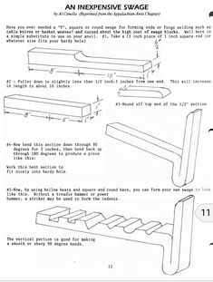 the diagram shows how to make an expensive swagge for furniture and other items