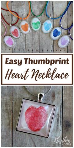 an easy to make heart necklace made with crayons and colored chalk on it