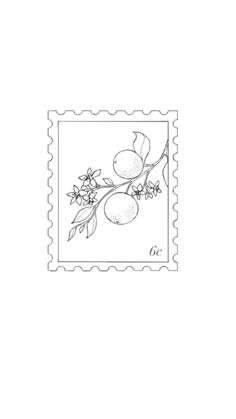 a stamp with an image of fruit on it