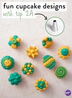 cupcake designs with tips to make them look like they are made out of fondant