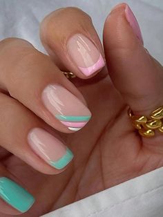 Pink  Collar  ABS  Color Nails Embellished   Nail,Hand & Foot Care Summer Gel Nails, Nagel Tips, Simple Gel Nails, Purple Nail, Fake Nails With Glue, Cute Gel Nails, Short Acrylic Nails Designs, Stick On Nails, Chic Nails