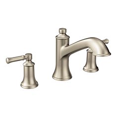 two handle bathroom faucet in brushed steel