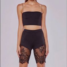 Reposhing This Item I Purchased From @Nmabra02. Worn Once For Photoshoot. Like New Without Tags. Questions? Leave A Comment Below! Lace Biker Shorts, Crop Top Skirt Set, Rompers Womens Jumpsuit, Romper Pattern, Overall Jumpsuit, Strap Crop Top, Todays Outfit, Lace Panelled, Black Jumpsuit