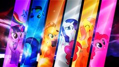 many different colored ponys are lined up together