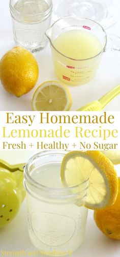 homemade lemonade recipe with fresh and healthy ingredients