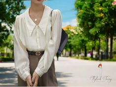 Puff Sleeve Blouse | Women's Stylish Top Wear | Fashionable Outfit The size chart is smaller than the regular size please add 2-3 cm.  If you have any questions, don't hesitate to contact us, we are quick to reply. Refund & returns: We accept refunds in case the item comes defective, up to 7 days from package arrival. However, we do not accept returns for size-related issues or any damages caused by the buyer. Processing & Delivery: We usually process orders within 1-3 business days and then dis Womens Blouses, Puff Sleeve Blouse, Casual Blouse, Favorite Jeans, Chiffon Tops, Fashion Ideas, Stylish Women, Womens Clothing Tops, Character Inspiration