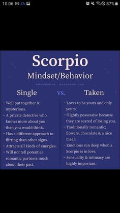 scorpioo mindset / behavior single vs taken texting on an iphone