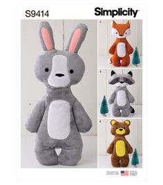 the stuffed animals are all different colors and sizes, but one is not very large