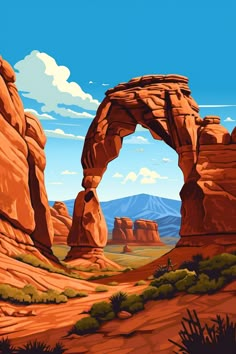 an image of a desert scene with rocks and mountains