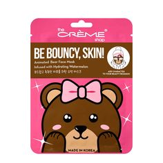 Description Be Bouncy, Skin! Bear Face Mask Animated Bear Face Mask Infused with Hydrating Watermelon Animate your skin with The Crème Shop's animal masks! Give your skin the hydration boost it deserves with our watermelon infused face mask. Watermelon helps intensely hydrate and nourish skin while boosting collagen pr Bear Face Mask, The Crème Shop, The Creme Shop, Bear Mask, Creme Shop, Turmeric Face Mask, Disney Princess Belle, Makeup Sale, Bear Face