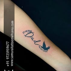 a woman's arm with a tattoo on it that says love and an eagle