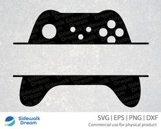 a black and white video game controller svg file for png, dxf