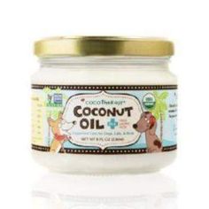 coconut oil in a glass jar on a white background